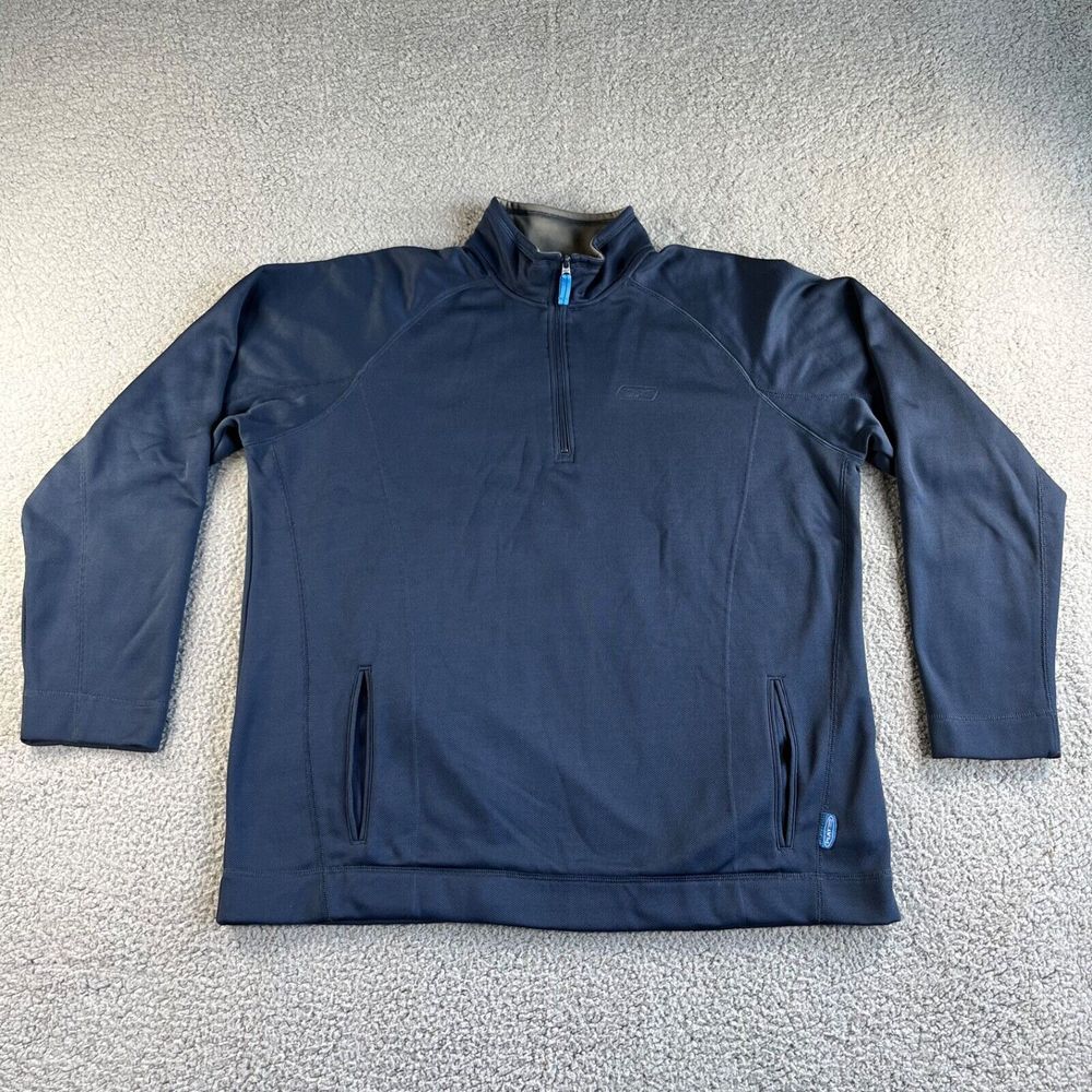 NEW Reebok Jacket Mens 2XL Blue Performance Fleece Pullover 1/4 Zip Play Warm